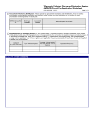 Form 3400-256 Wisconsin Pollutant Discharge Elimination System (Wpdes) Permit Pre-application Worksheet - Wisconsin, Page 3