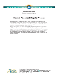 Student Placement Dispute Form - Homeless Education Program - Milwaukee Public Schools - Wisconsin, Page 3