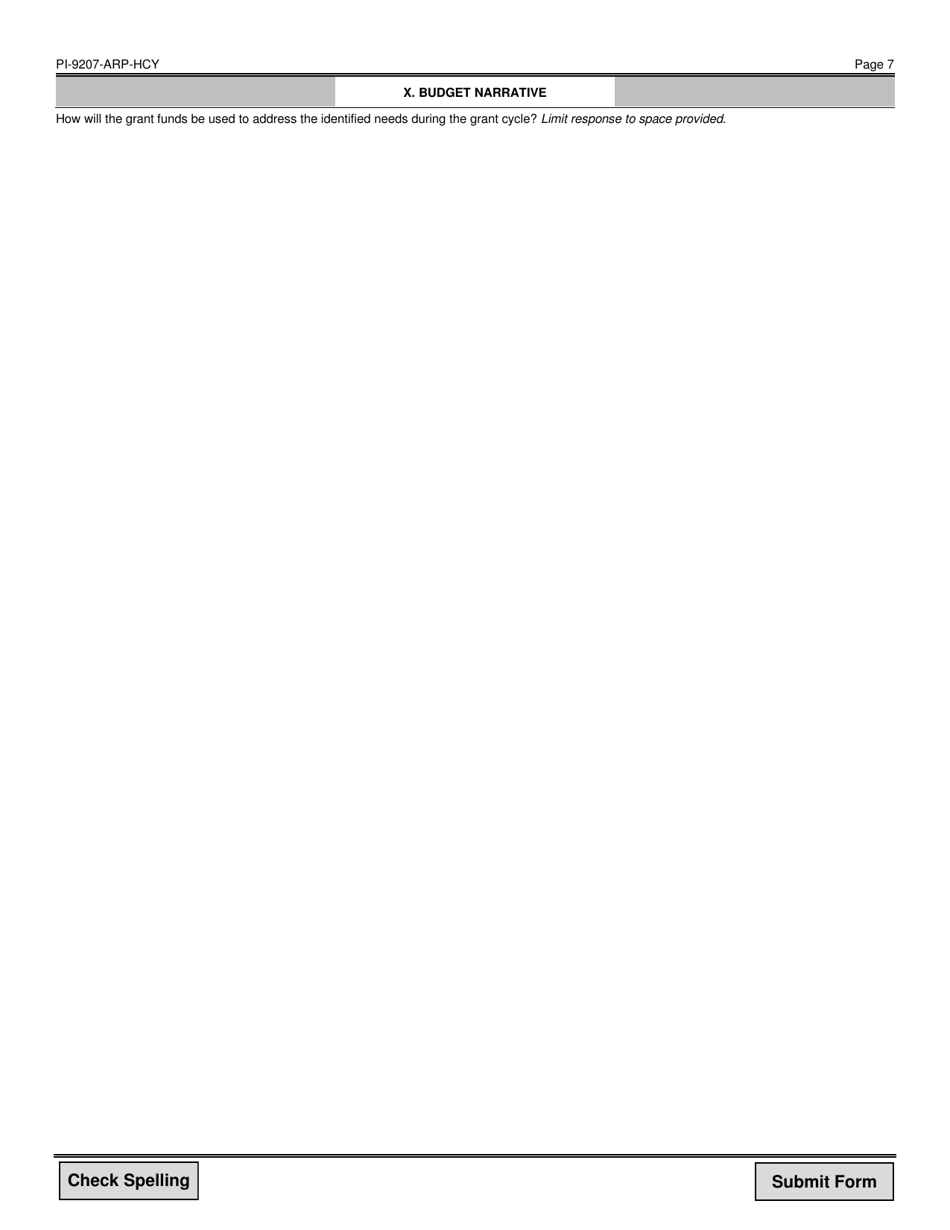 Form PI-9207-ARP-HCY American Rescue Plan - Homeless Children and Youth Grant - Wisconsin, Page 7