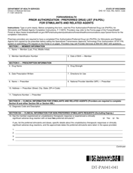 Document preview: Form F-11097 Prior Authorization/Preferred Drug List (Pa/Pdl) for Stimulants and Related Agents - Wisconsin