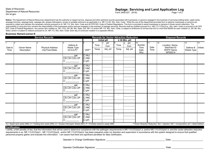 Form 3400-227  Printable Pdf