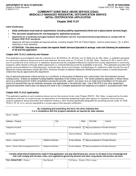Form F-00519 &quot;Community Substance Abuse Service (Csas) Medically Managed Residential Detoxification Service Initial Certification Application&quot; - Wisconsin