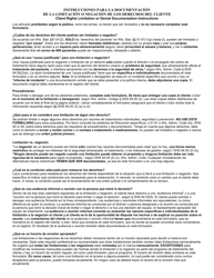 Formulario F-26100 Documentacion Sobre Limitacion O Negacion De Los Derechos Del Cliente - Wisconsin (Spanish), Page 2