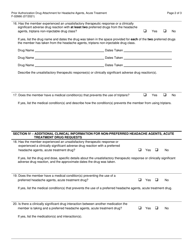 Form F-02666 Prior Authorization Drug Attachment for Headache Agents, Acute Treatment - Wisconsin, Page 2