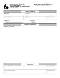 Document preview: Form PI-1822 Budget Change Request - School-Based Mental Health Services Grant - Wisconsin
