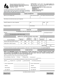 Document preview: Form PI-8203 Certified Transcript/Duplicate Credentials Ged/Hsed Program - Order Form - Wisconsin