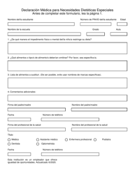 Declaracion Medica Para Necesidades Dieteticas Especiales - Wisconsin (Spanish), Page 2