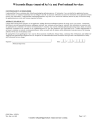 Form 3982 Reciprocal Credential Application for Service Members, Former Service Members, and Their Spouses - Wisconsin, Page 4