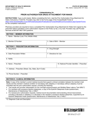 Form F-02573 &quot;Prior Authorization Drug Attachment for Wakix&quot; - Wisconsin