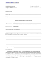 Document preview: Form 4430-024 Performance Bond for Use by Hazardous Waste Facilities - Wisconsin