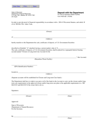 Document preview: Form 4430-028 Deposit With the Department for Use by Hazardous Waste Facilities - Wisconsin