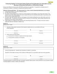 Form MV2860 Motor Vehicle Wholesaler Two Year License Application - Wisconsin, Page 2