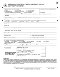 Form MV2667 Wisconsin International Fuel Tax License Application - Wisconsin, Page 2