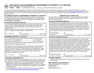 Form MV2881 Disclaimer for Involuntary Lien Transfers and Abandonment of Property to a Landlord - Wisconsin, Page 2