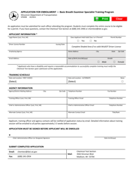Document preview: Form SP4008 Application for Enrollment - Basic Breath Examiner Specialist Training Program - Wisconsin