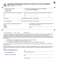 Form MV2424 Wisconsin Carriers and Trucking System (Cats) Access Agreement - Wisconsin, Page 2