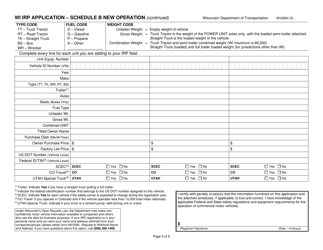 Form MV2854 Schedule B Wi Irp Application - New Operation - Wisconsin, Page 5