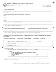 Form MV2668 Motor Carrier Name Change Application - Wisconsin, Page 2