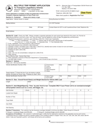 Document preview: Form MV2612 Multiple Trip Permit Application to Transport Large/Heavy Articles - Wisconsin