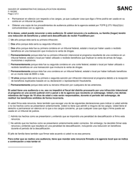 Formulario F-16039 Renuncia a La Audiencia Administrativa De Descalificacion - Wisconsin (Spanish), Page 2
