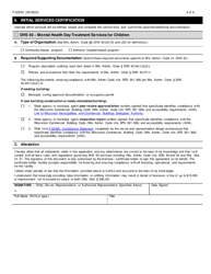 Form F-02564 &quot;Mental Health or Substance Use Treatment Provider Initial Certification Application - DHS 40 and DHS 50&quot; - Wisconsin, Page 4