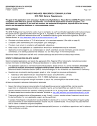 Document preview: Form F-00027 Csas Standards Recertification Application - Wisconsin