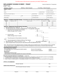 Document preview: Form RE1948 Replacement Housing Payment - Tenant - Wisconsin