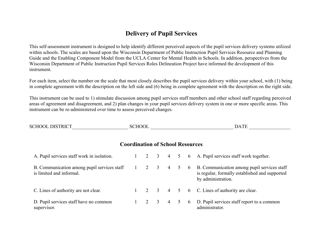 Pupil Services Likert Scale - Wisconsin