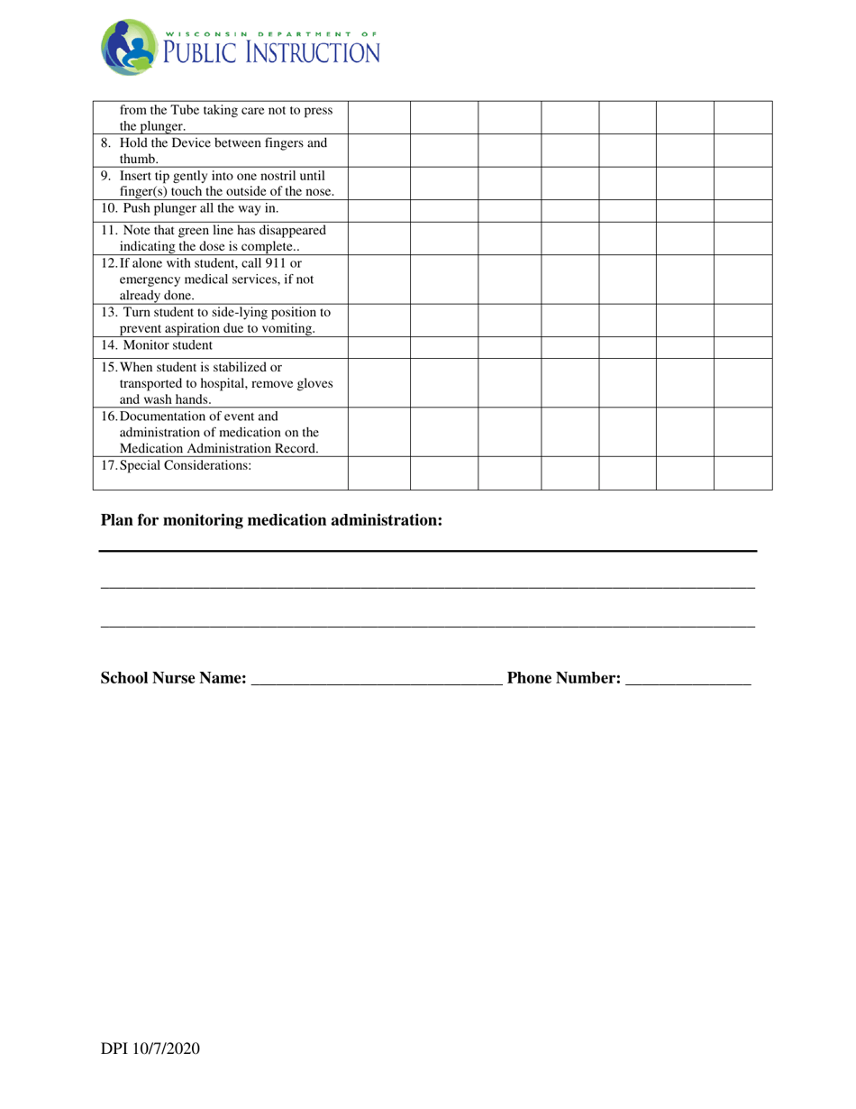 Nasal Glucagon (Baqsimi) Skill Competency Test - Wisconsin, Page 2