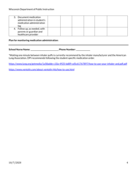 Inhaler Medication Skill Competency Checklist - Wisconsin, Page 4