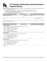 Document preview: Form PI-1851 21st Century Community Learning Centers Teacher Survey - Wisconsin