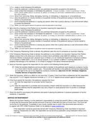 Form CV-405 Petition for Temporary Restraining Order and/or Petition and Motion for Injunction Hearing - Wisconsin, Page 2