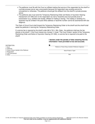 Form CV-405 Petition for Temporary Restraining Order and/or Petition and Motion for Injunction Hearing - Wisconsin, Page 3