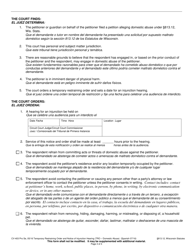 Form CV-403 Temporary Restraining Order and Notice of Injunction Hearing (Domestic Abuse) - Wisconsin (English/Spanish), Page 3