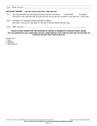 Form CV-409 Order Dismissing/Denying Petition for Temporary Restraining Order/Injunction - Wisconsin (English/Hmong), Page 2