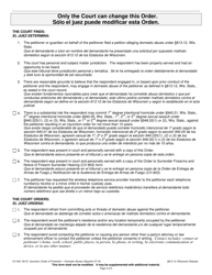 Form CV-404 Injunction - Domestic Abuse - Wisconsin (English/Spanish), Page 3