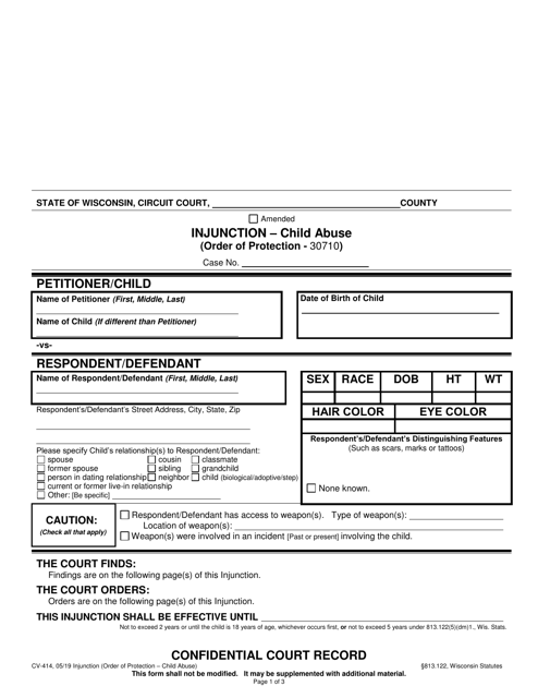 Form CV-414  Printable Pdf