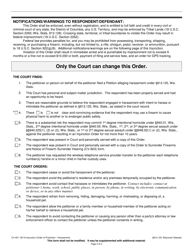 Form CV-407 Injunction - Harassment - Wisconsin, Page 2