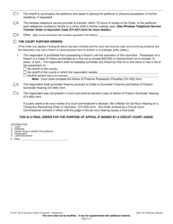 Form CV-407 Injunction - Harassment - Wisconsin, Page 3