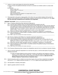 Form CV-412 Petition for Temporary Restraining Order and/or Petition and Motion for Injunction Hearing (Child Abuse) - Wisconsin, Page 2