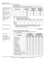 Form FA-4147V Proposed Parenting Plan - Wisconsin, Page 2