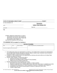 Document preview: Form IW-1720 Summons - Indian Child Welfare Act - Wisconsin