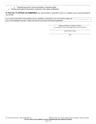 Form IW-1720 Summons - Indian Child Welfare Act - Wisconsin, Page 2