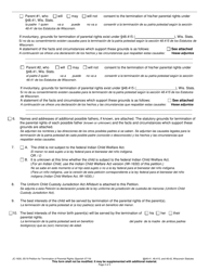 Form JC-1630 Petition for Termination of Parental Rights - Wisconsin (English/Spanish), Page 2