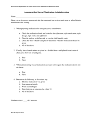Document preview: Assesment for Buccal Medication Administration - Wisconsin