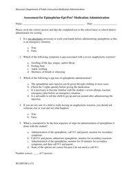 Document preview: Assessment for Epinephrine-Epi-Pen Medication Administration - Wisconsin