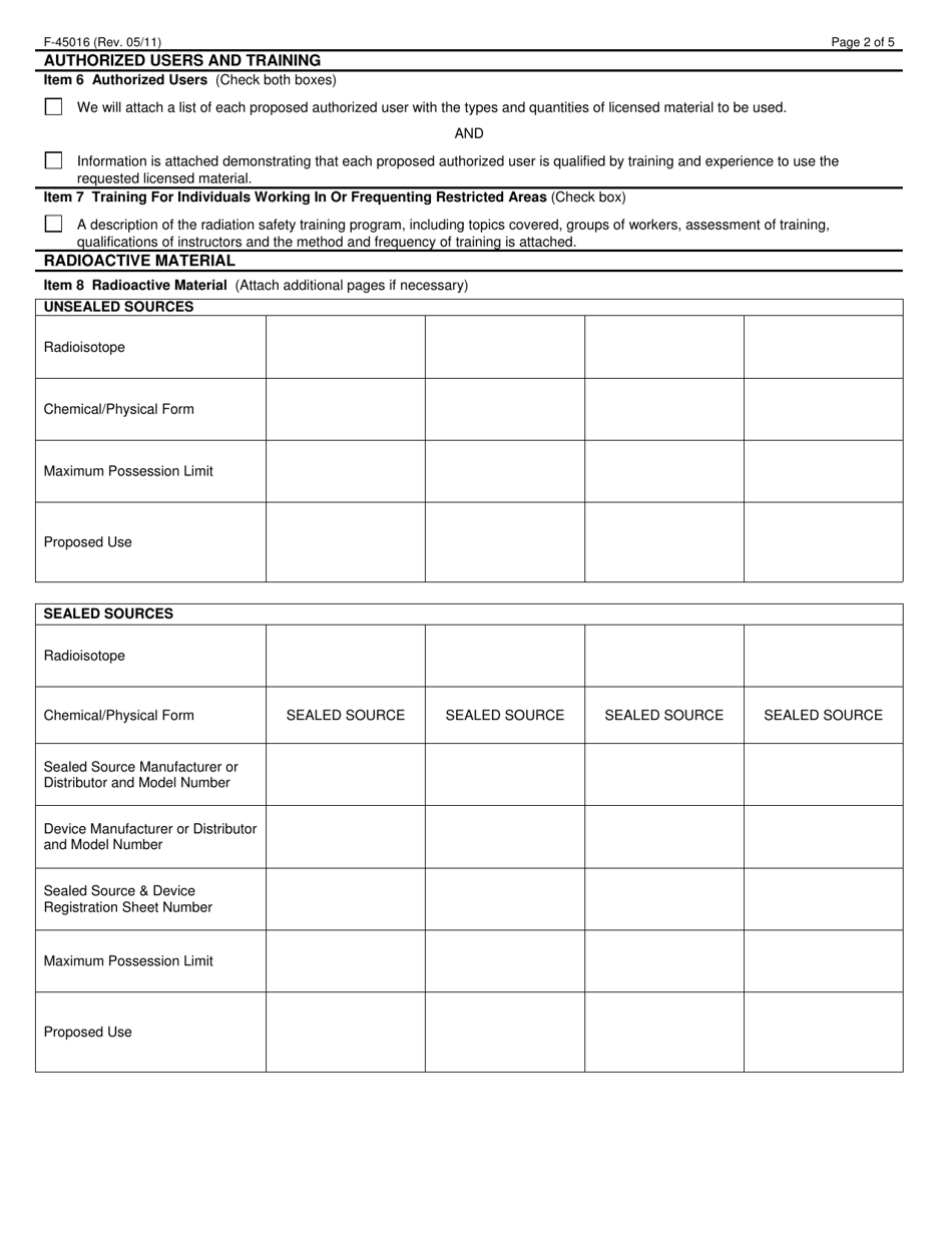 Form F-45016 - Fill Out, Sign Online and Download Printable PDF ...