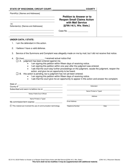 Form SC-511A  Printable Pdf
