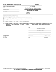 Document preview: Form CR-259B District Attorney Response on Petition for Sentence Adjustment 973.195, Wis. Stats. - Wisconsin