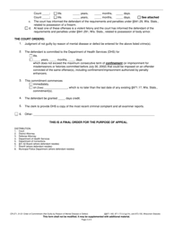 Form CR-271 Order of Commitment (Not Guilty by Reason of Mental Disease or Defect) - Wisconsin, Page 2